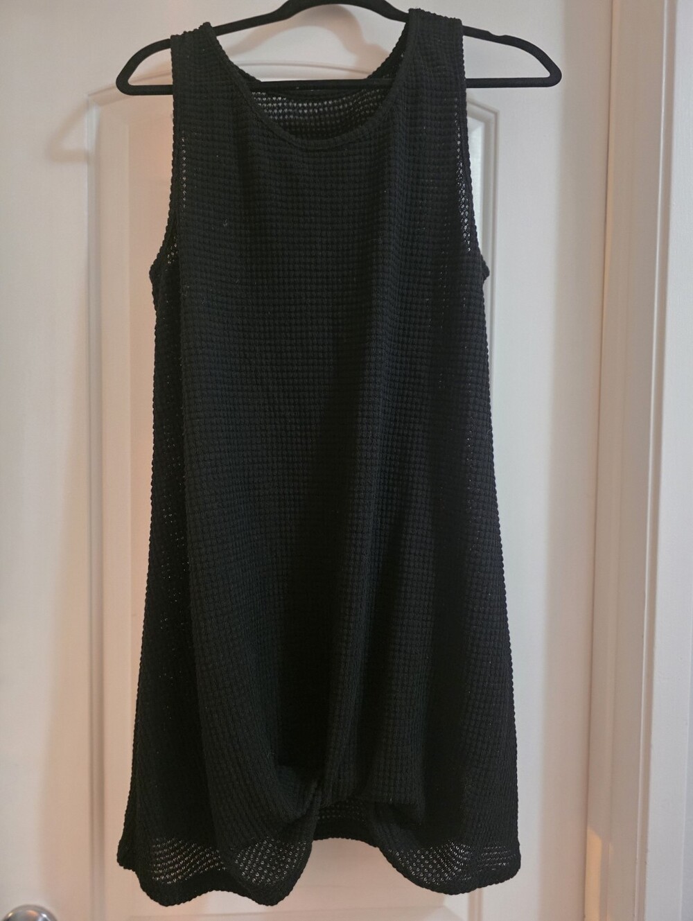 Black Sleeveless Knit Shift Dress or Cover UP